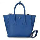 2014 Prada Glace Calf Leather Tote Bag BN2619 blue
